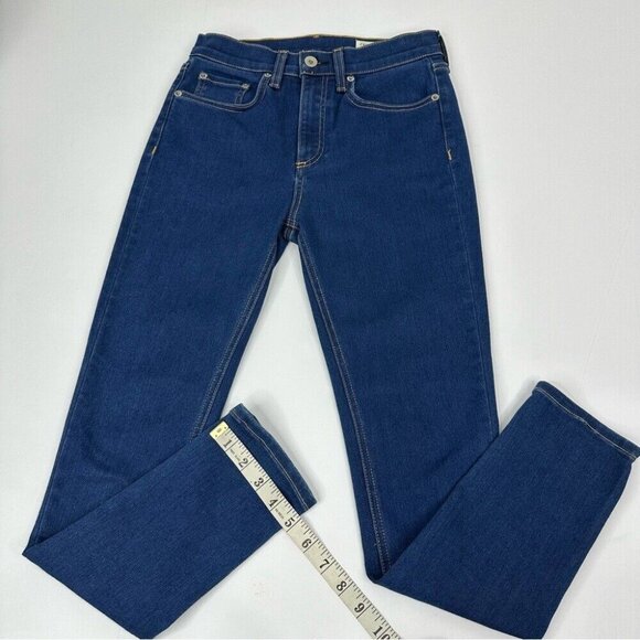Rag & Bone Women’s Cerulean Blue Mid-Rise Skinny Minimalist Luxury Jeans W26/L27 - Picture 11 of 11
